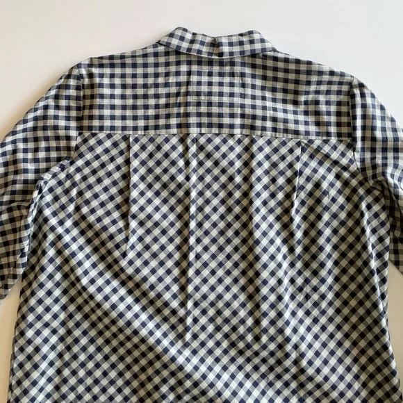 Lafayette 148 Women’s Button Down Gingham Collared Top - Picture 6 of 10